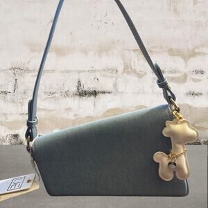 Urban Expressions NWT Fatima Denim Blue Shoulder Bag with Charm